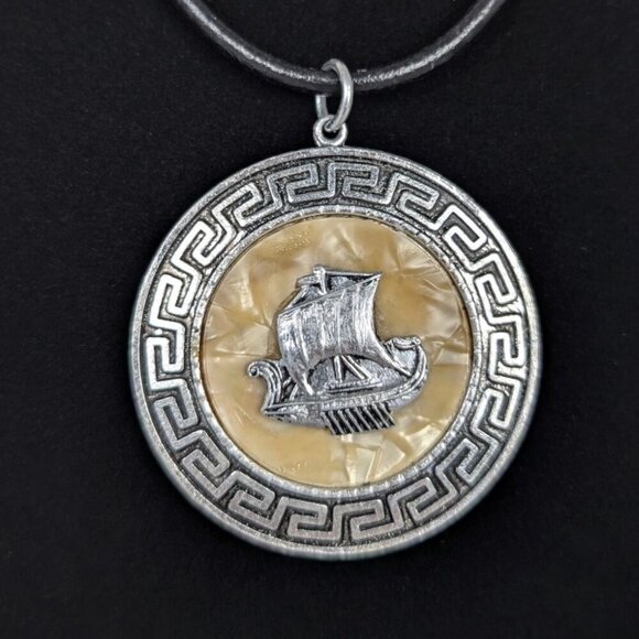 (2/$20) Ship of Theseus Greek Pendant Necklace - Picture 3 of 6